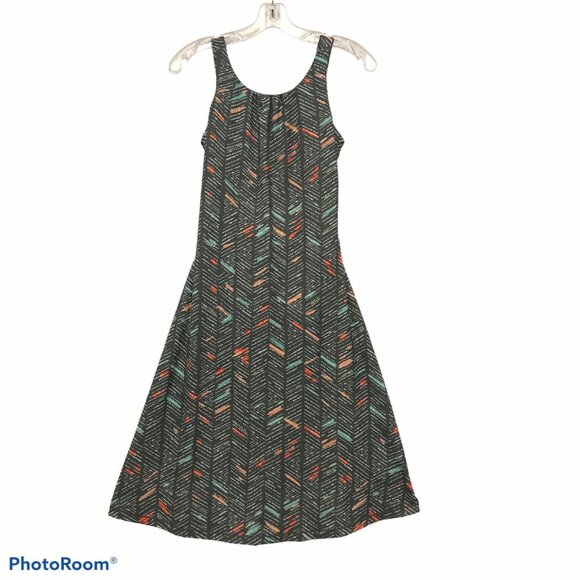PRANA Sport Dress S Built In Bra Dark Gray Multi Color Athleisure Skypath Lined - Picture 1 of 9